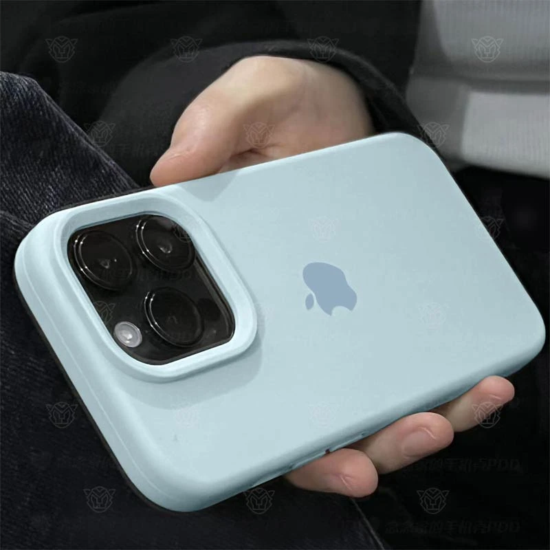 苹果液态硅胶手机壳iPhone14/15ProMax防摔12/13简约11套X新天蓝