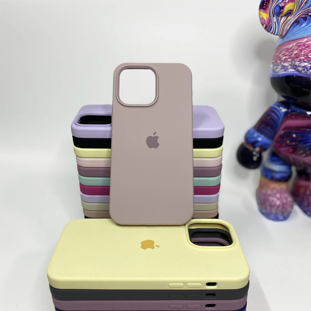 高级感纯色苹果13ProMax液态硅胶iPhone15防摔14手机壳12X草紫色