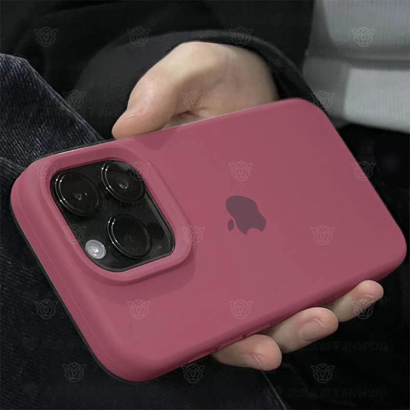 苹果液态硅胶手机壳iPhone14/15ProMax防摔12/13简约11套X梅子色