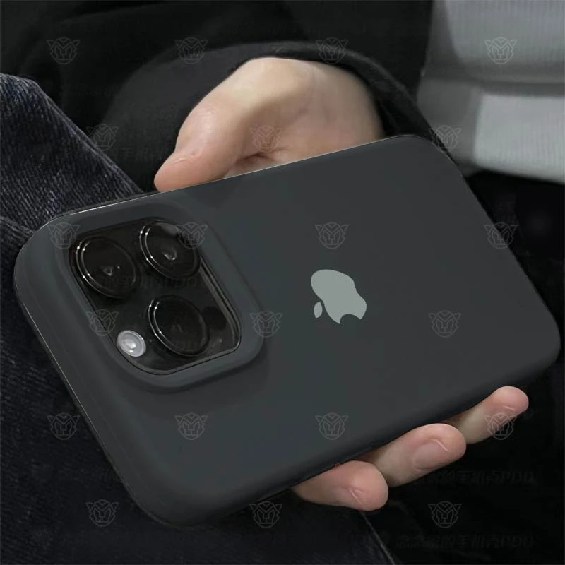 苹果液态硅胶手机壳iPhone14/15ProMax防摔12/13简约11套X质感黑