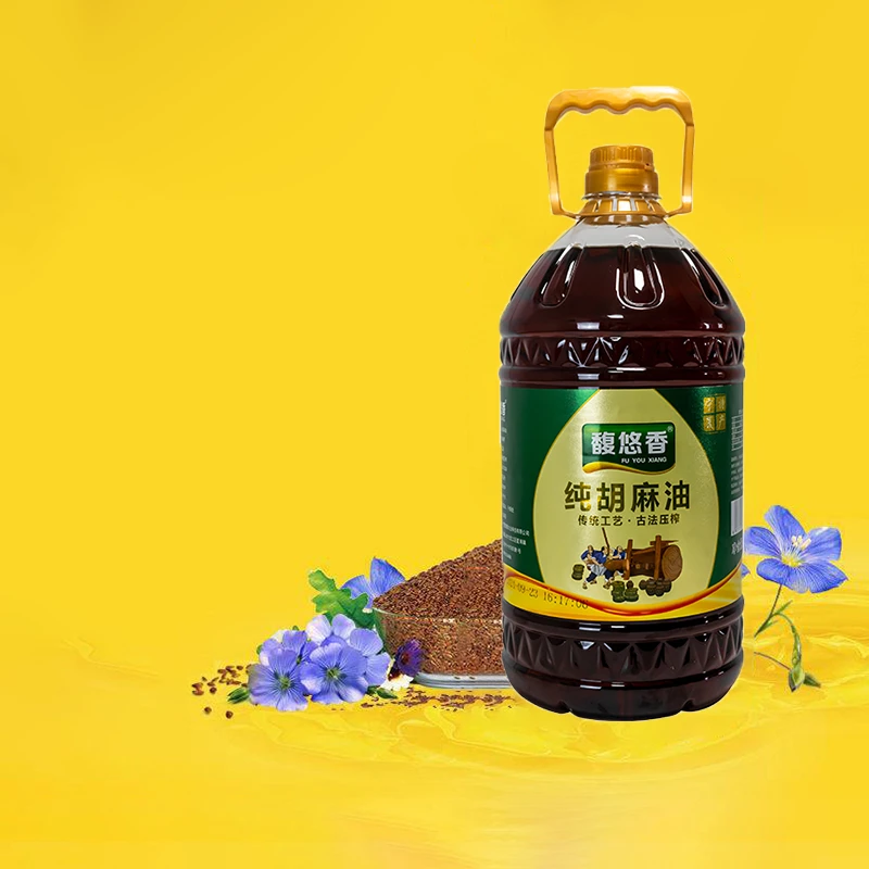 馥悠香浓香 宁夏纯胡麻油5L 家用炒菜 拌凉菜