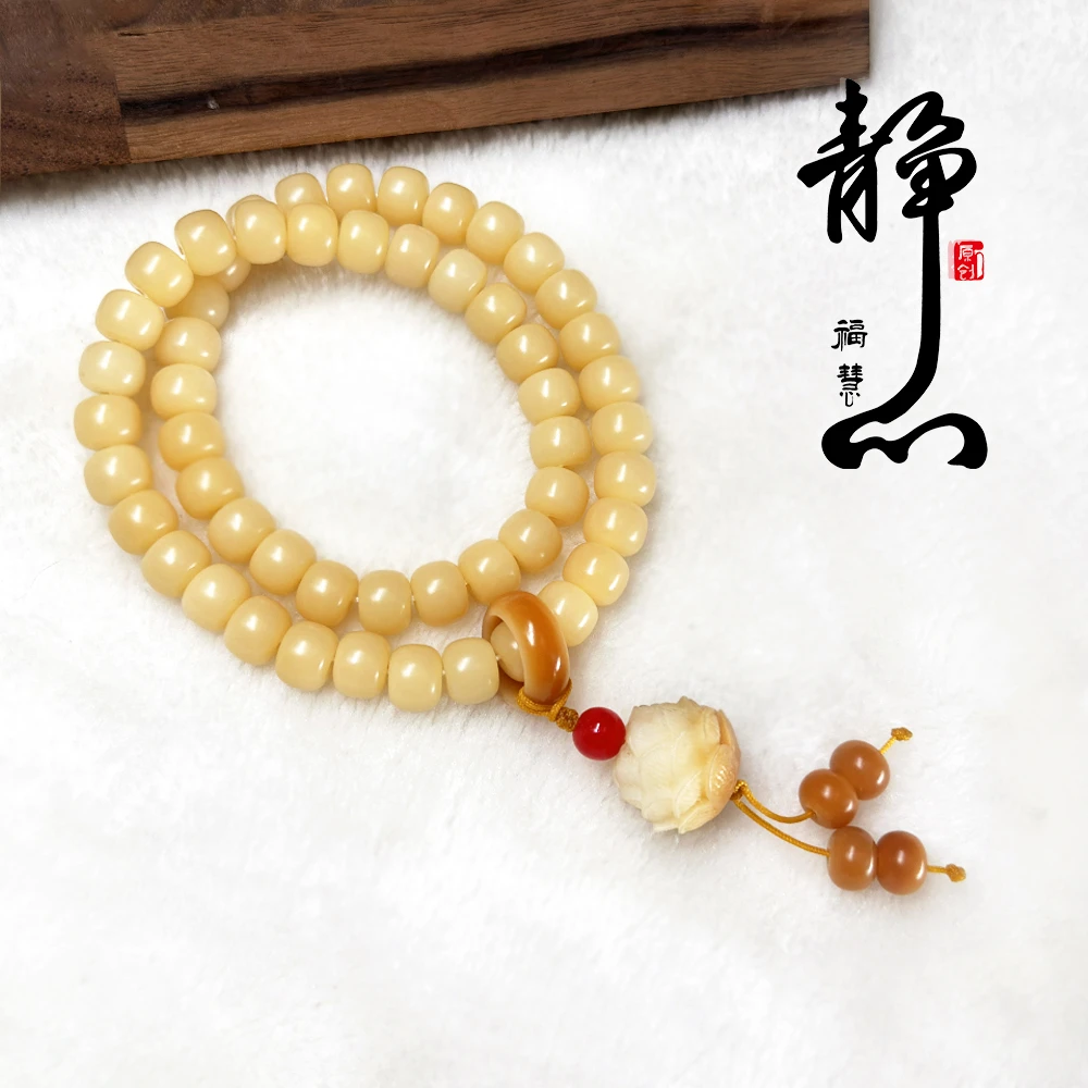 莲花白玉菩提双层手串长手持菩提菩提子渐变菩提甄选颜色菩提手串