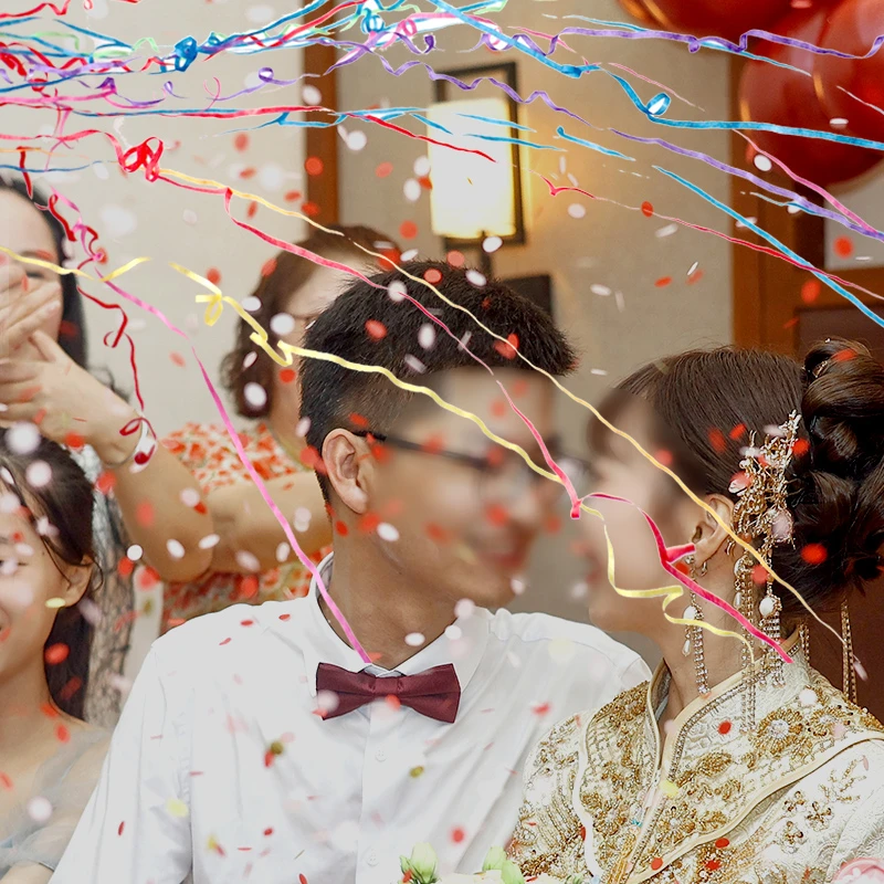 喜延年乔迁手抛彩带蜘蛛丝飘带彩条长条结婚气氛道具婚礼用品