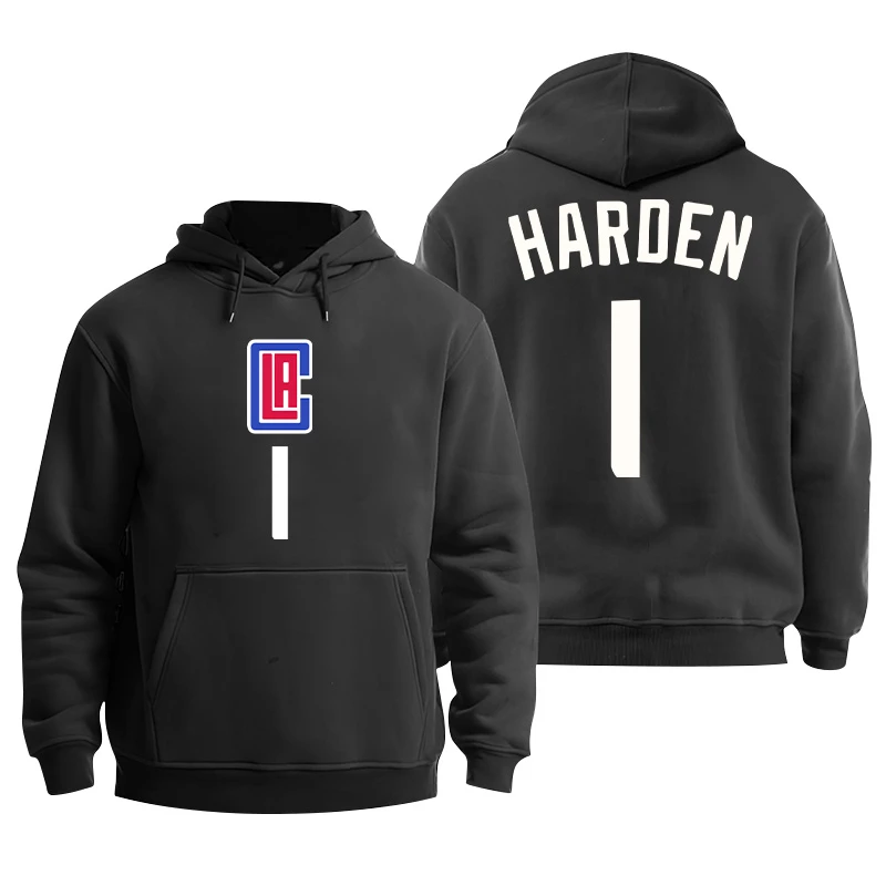 【男女同款】哈登连帽卫衣快船1号加绒美式帽衫秋冬篮球卫衣投篮服