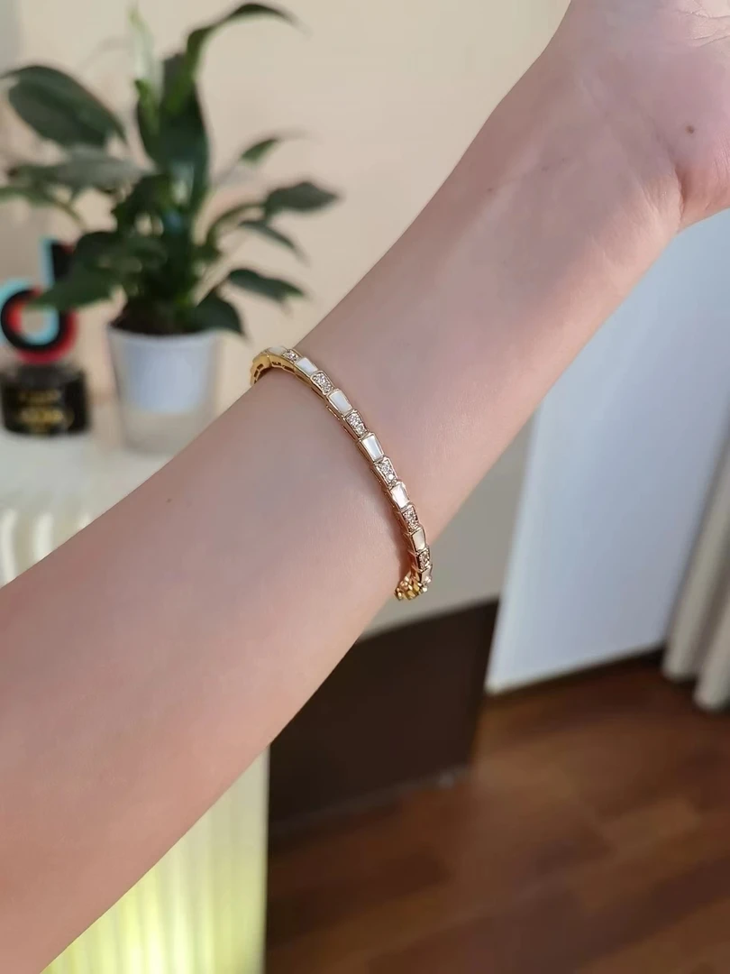 铜合金手镯 蛇骨白贝手镯轻奢百搭款