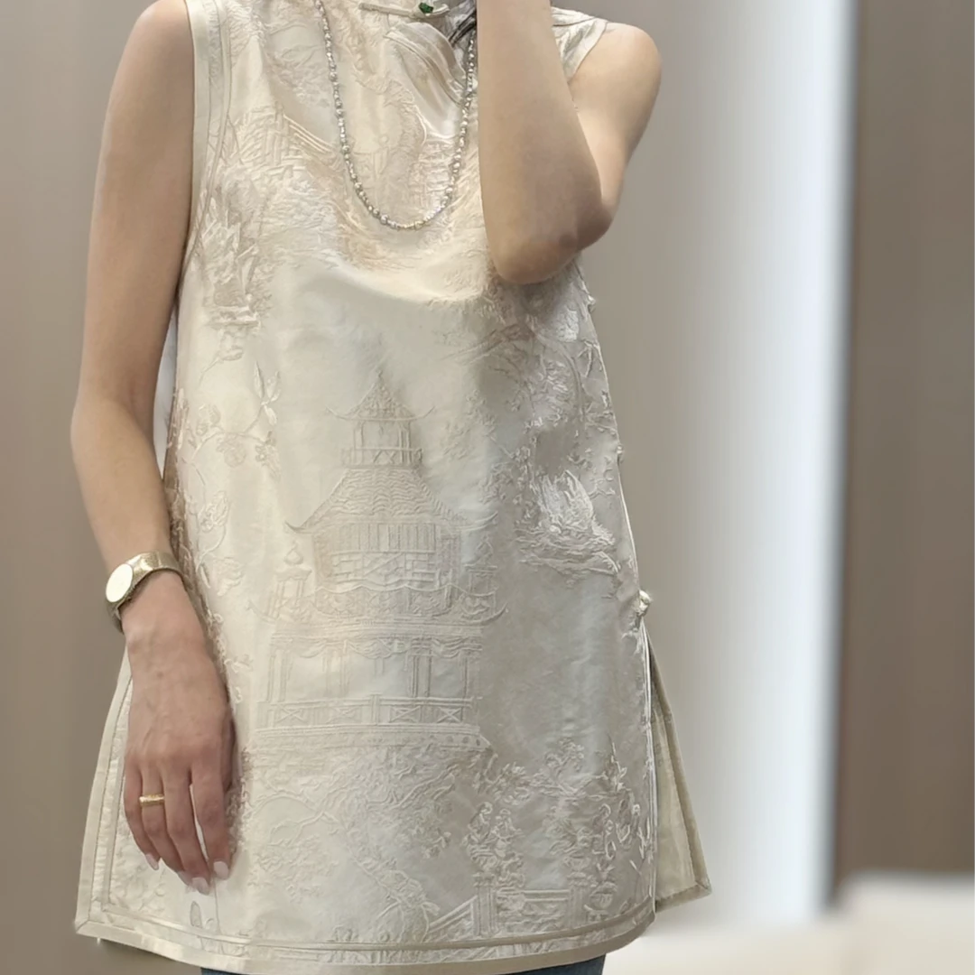 山.尔【宿辞】双宫丝桑蚕丝新中式复古上衣