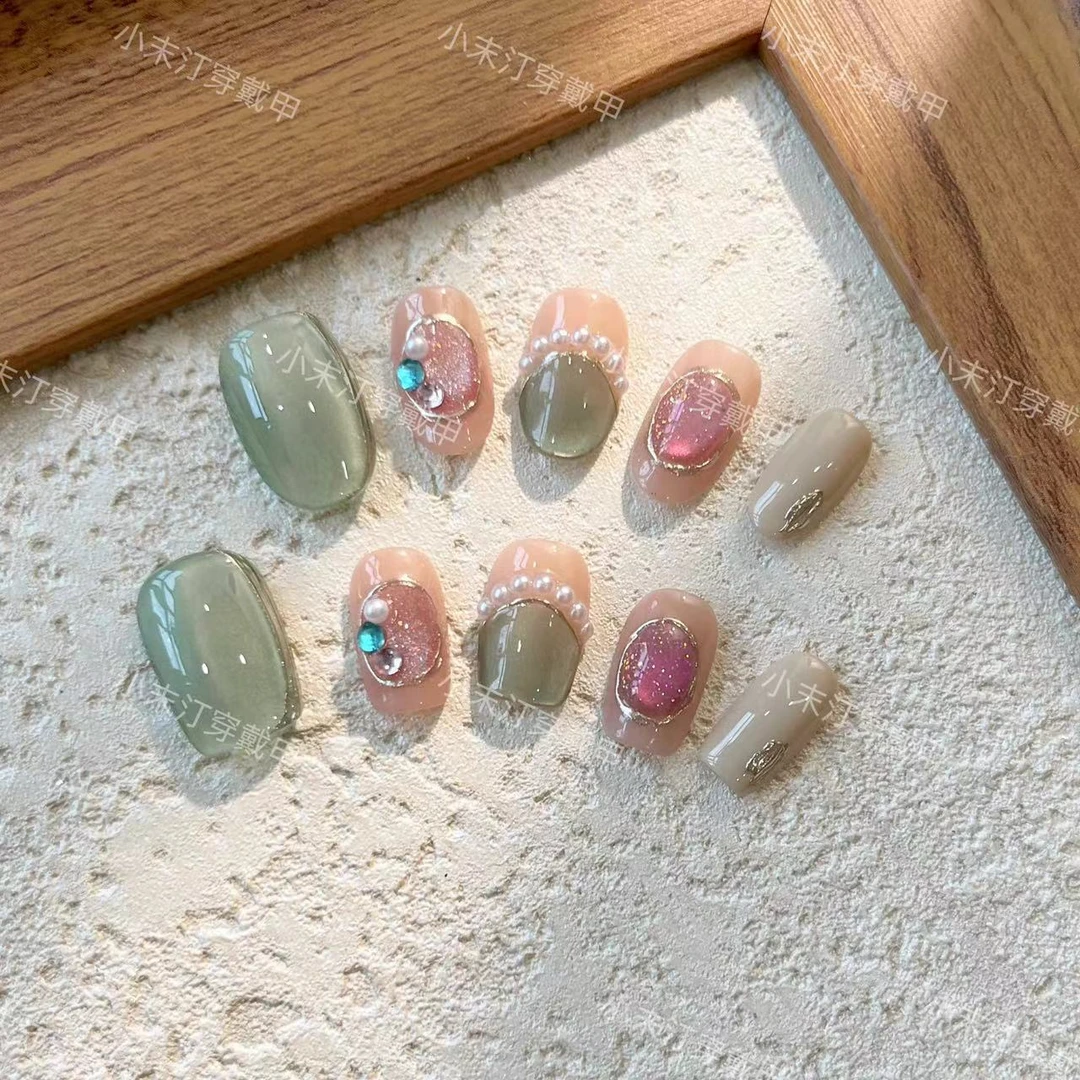 【青梅煮酒】小末汀显白裸色美甲气质简约渐变温柔穿戴甲