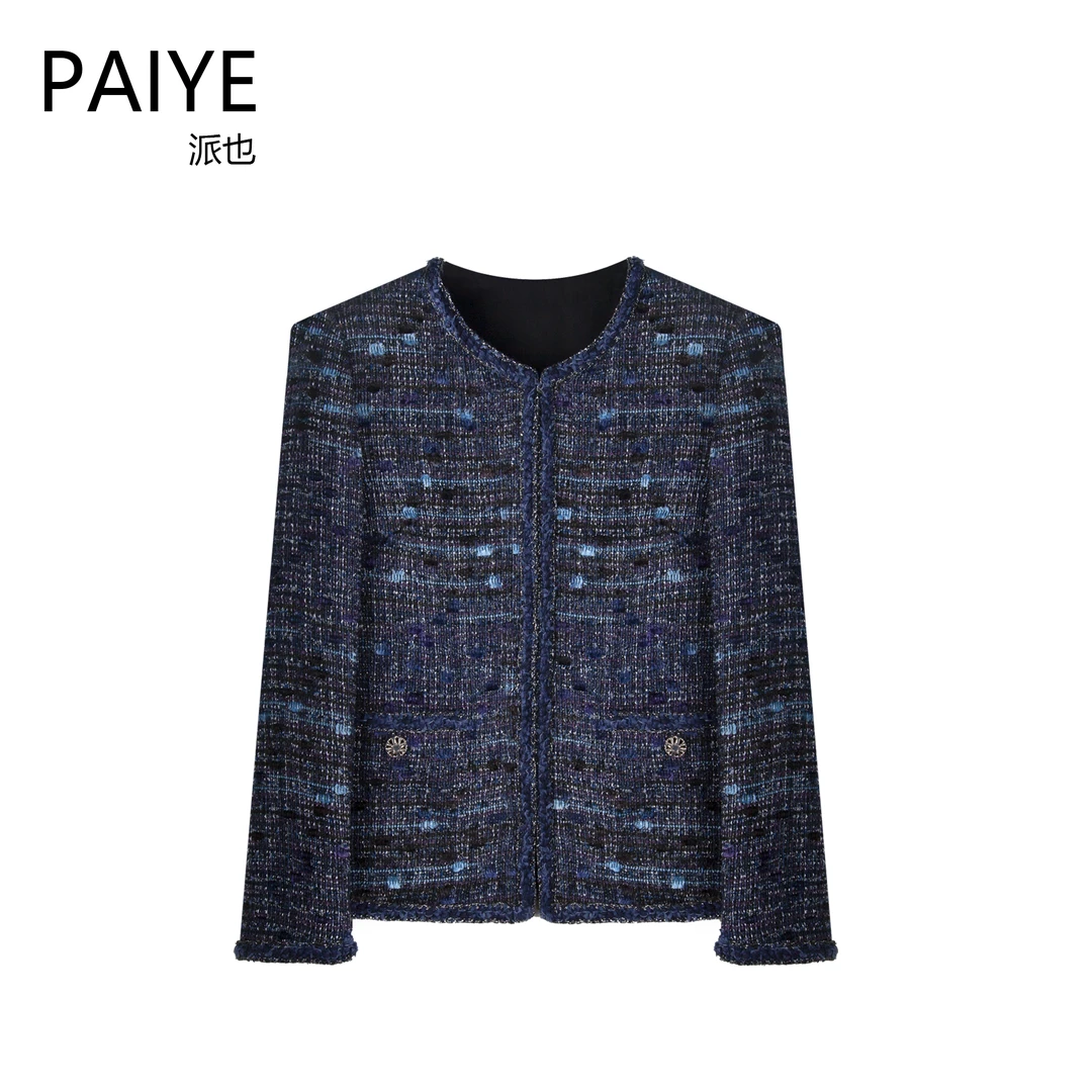 90白鸭绒蓝色轻奢时尚气质高级感法式重工设计女保暖羽绒服A78085