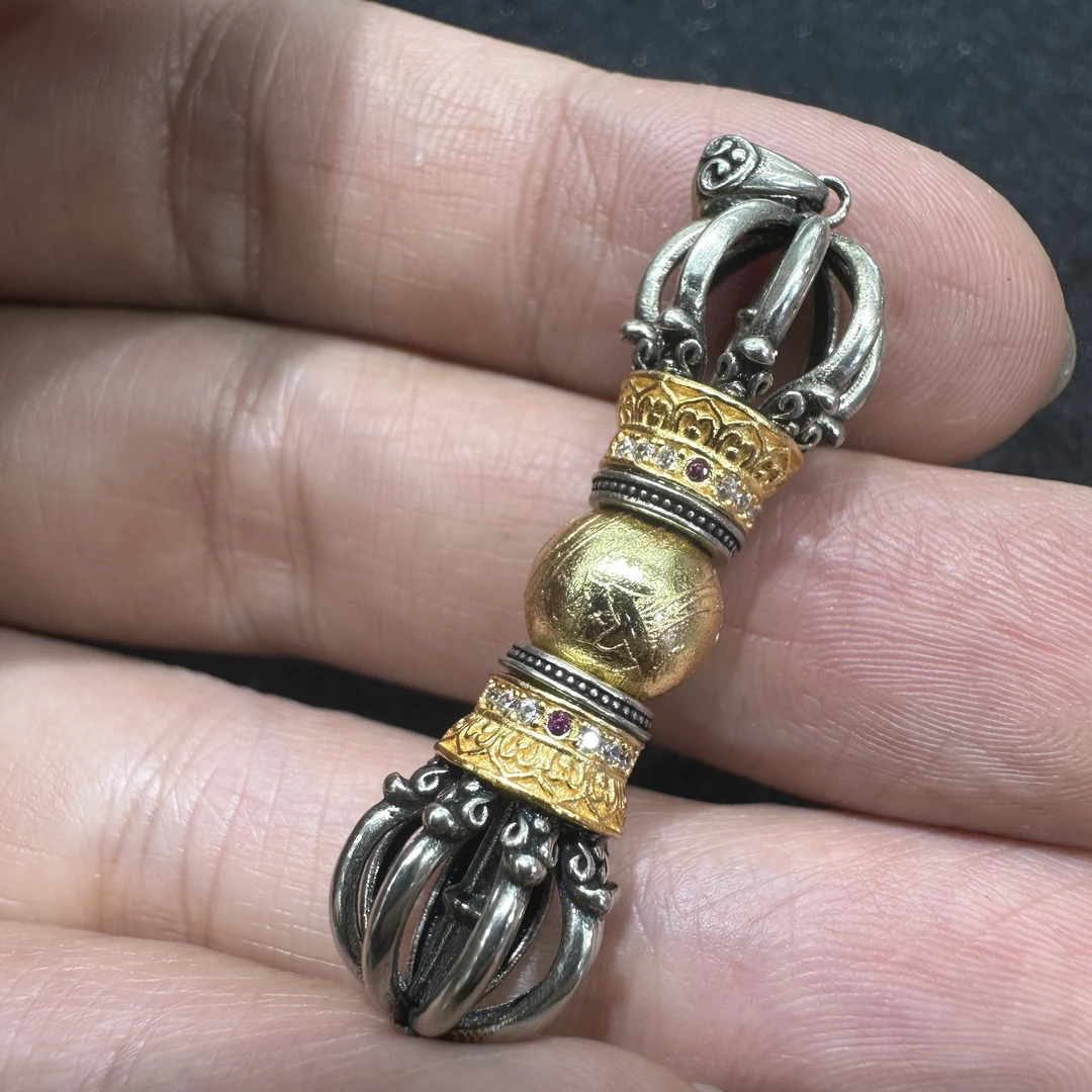 复古做旧国风金刚杵天铁吊坠手工时尚挂件