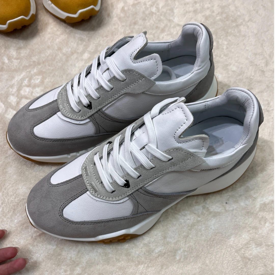 【黄景瑜同款老爹鞋】 莞产全真皮牛皮潮流时尚增高老爹鞋皮面灰色