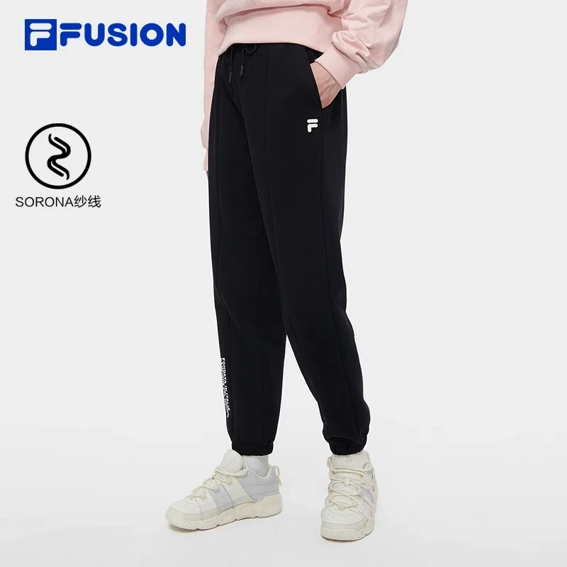 FILA FUSION斐乐针织长裤2023冬季新收口舒适休闲裤T11W345608F
