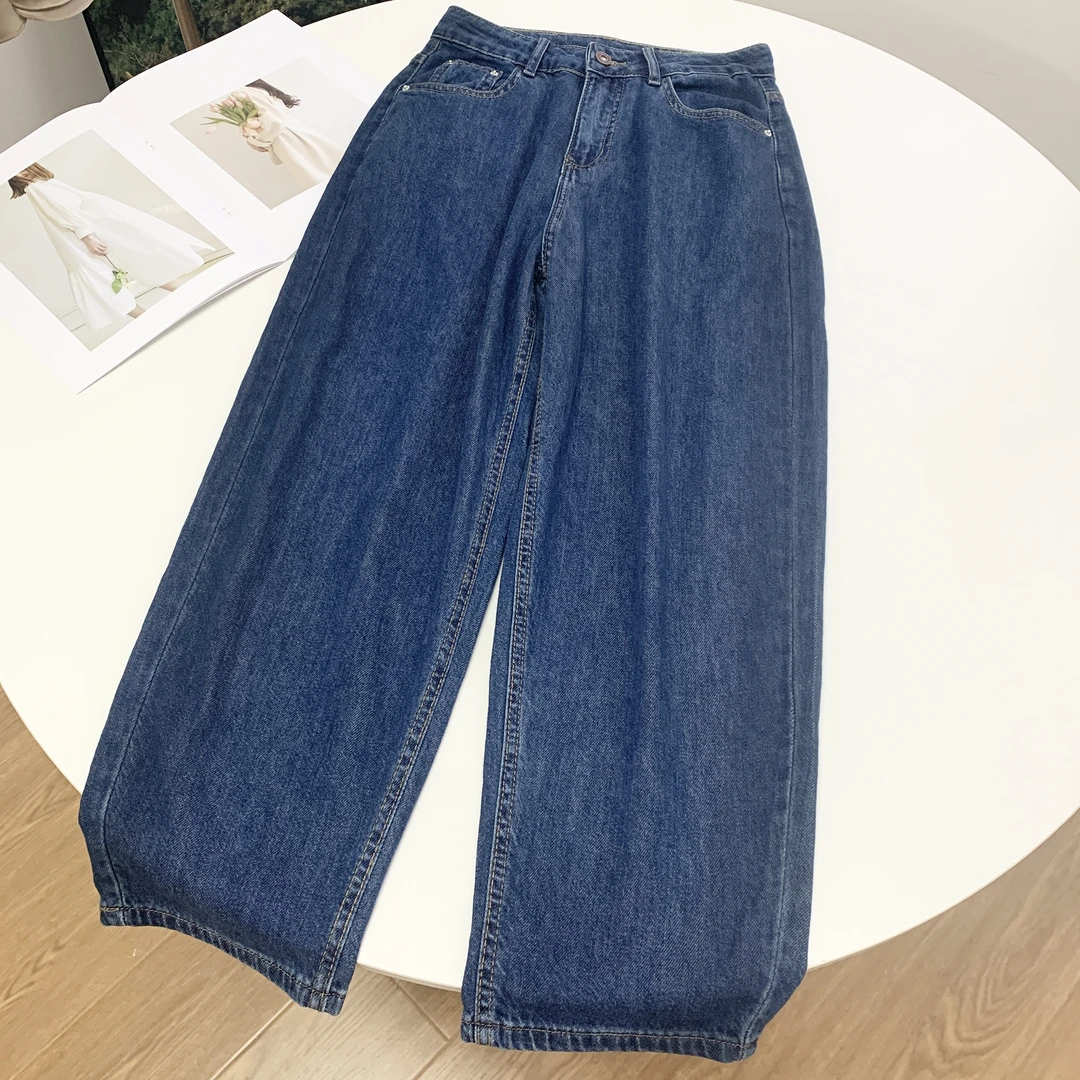 小静折扣~N671P   百搭高腰微弹九分牛仔老爹哈伦裤 （卡码拍大）