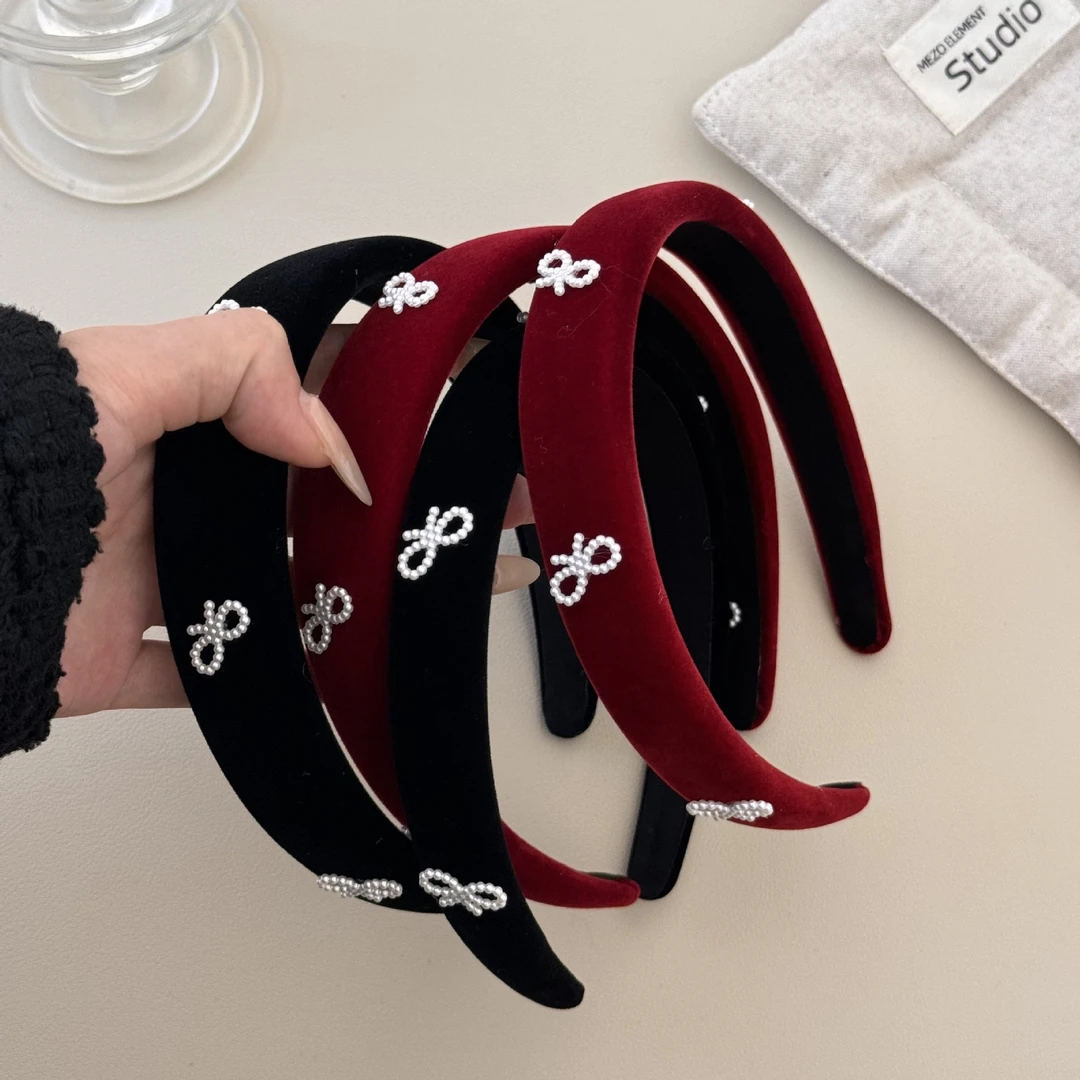 LAPHE 韩系甜美丝绒蝴蝶结气质简约百搭发箍