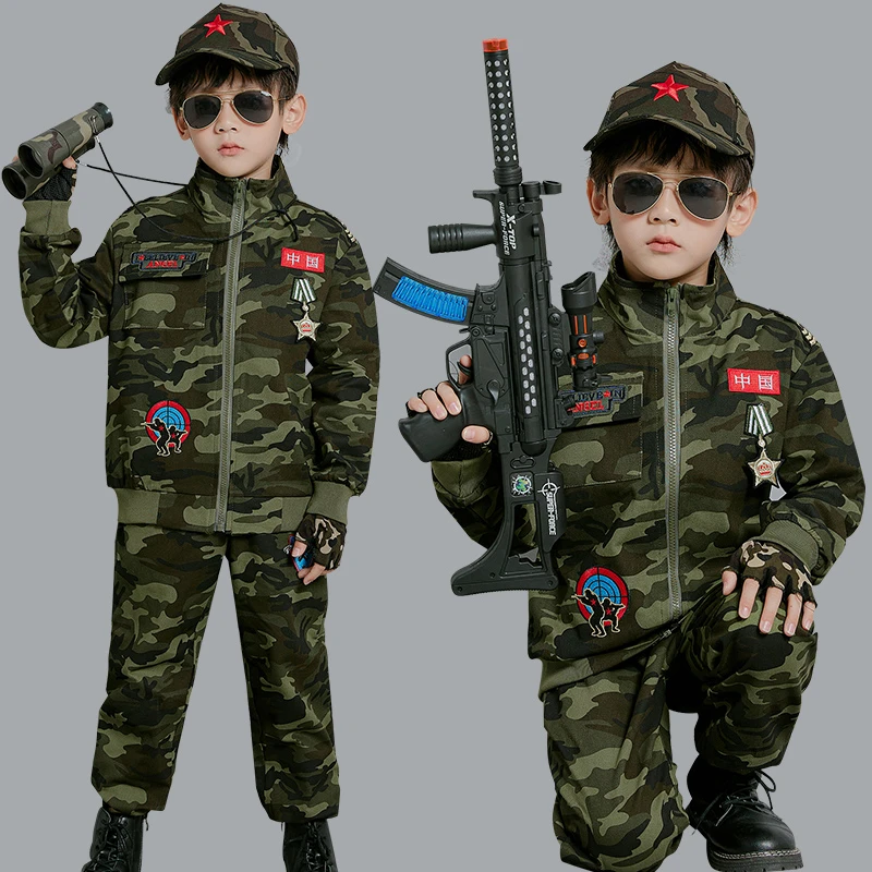 儿童迷彩服套装帅气男童特种兵衣服男孩警服解放军中小学生军训服