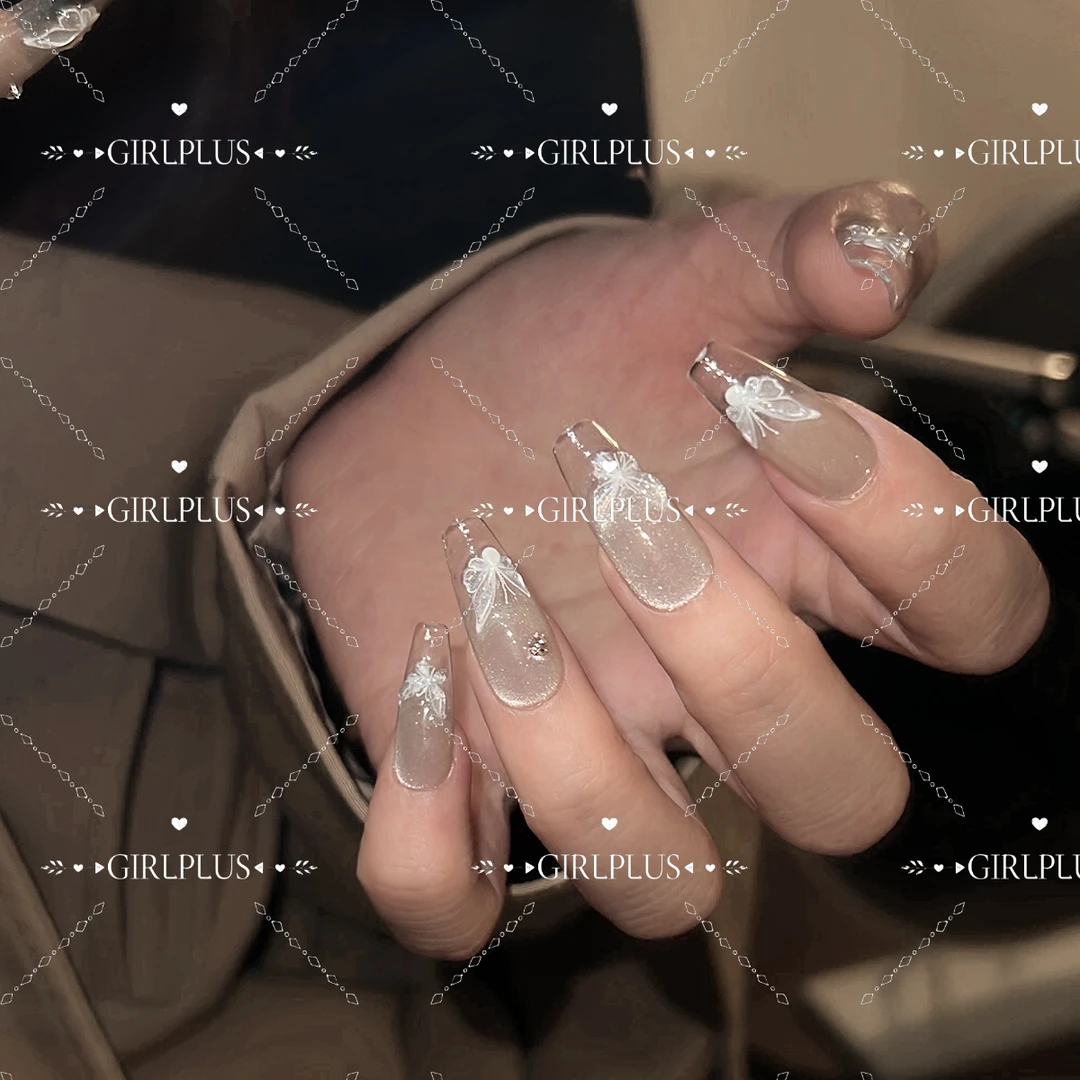 『冰封日暮』j纯手工穿戴甲冰透猫眼双倍磁粉热恋少女纯欲美甲贴片