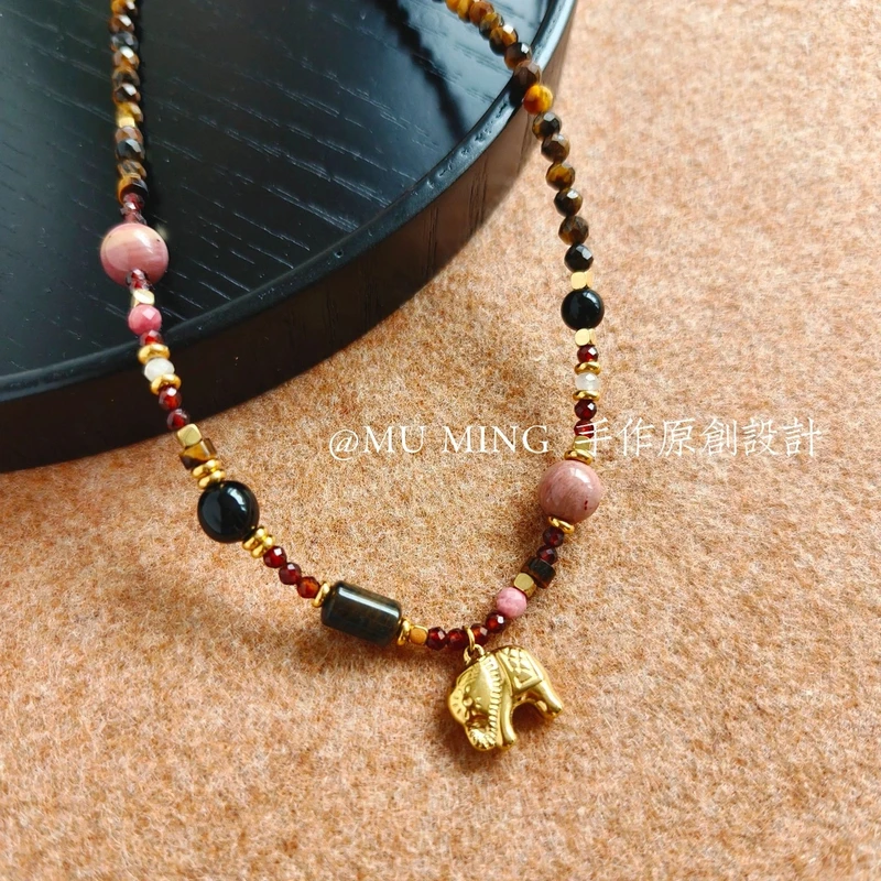 钛钢项链 小象手作项链手作手工设计师彩色百搭时尚轻奢复古小众