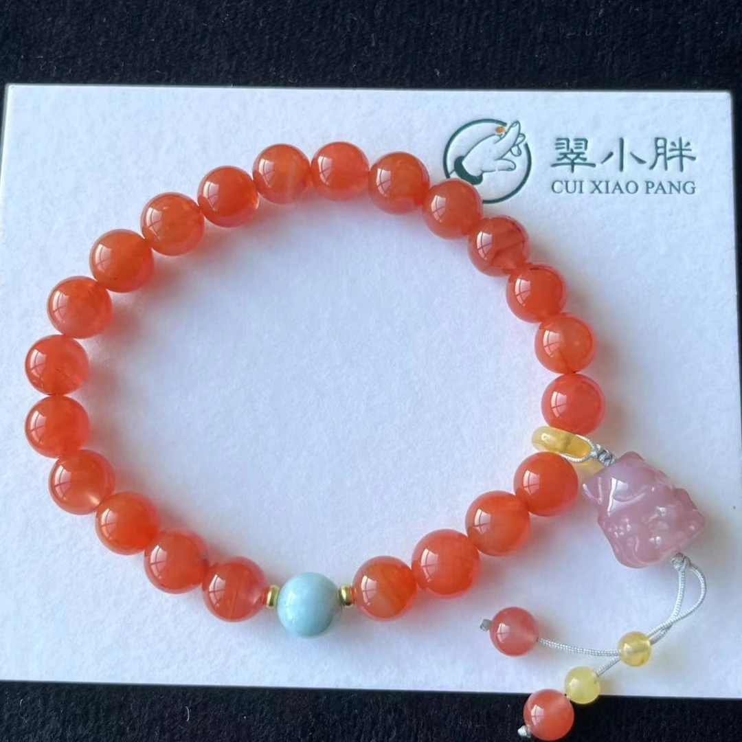 翠小胖珠宝 南红玛瑙DIY单圈手串