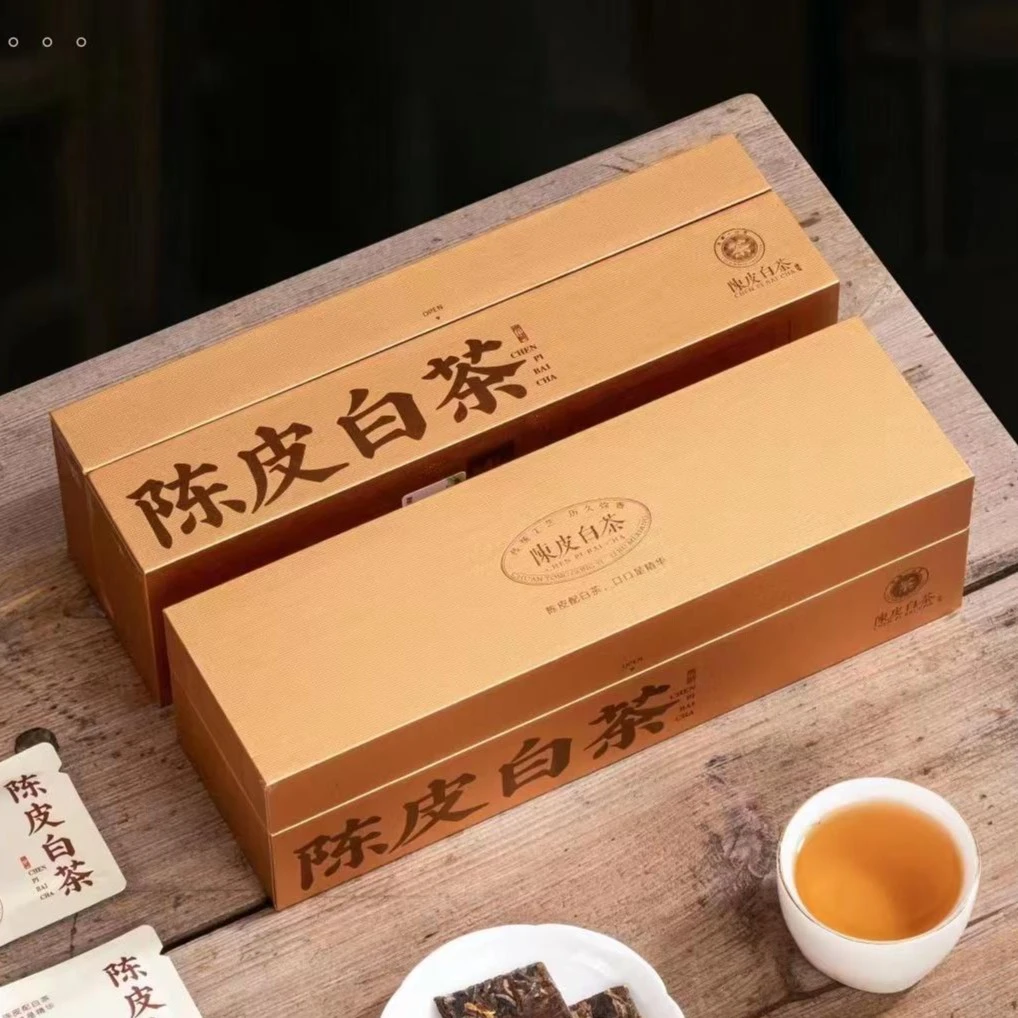 陈皮白茶 小金条贡眉老白茶福鼎白茶茶叶礼盒饼干茶 小方片 100克