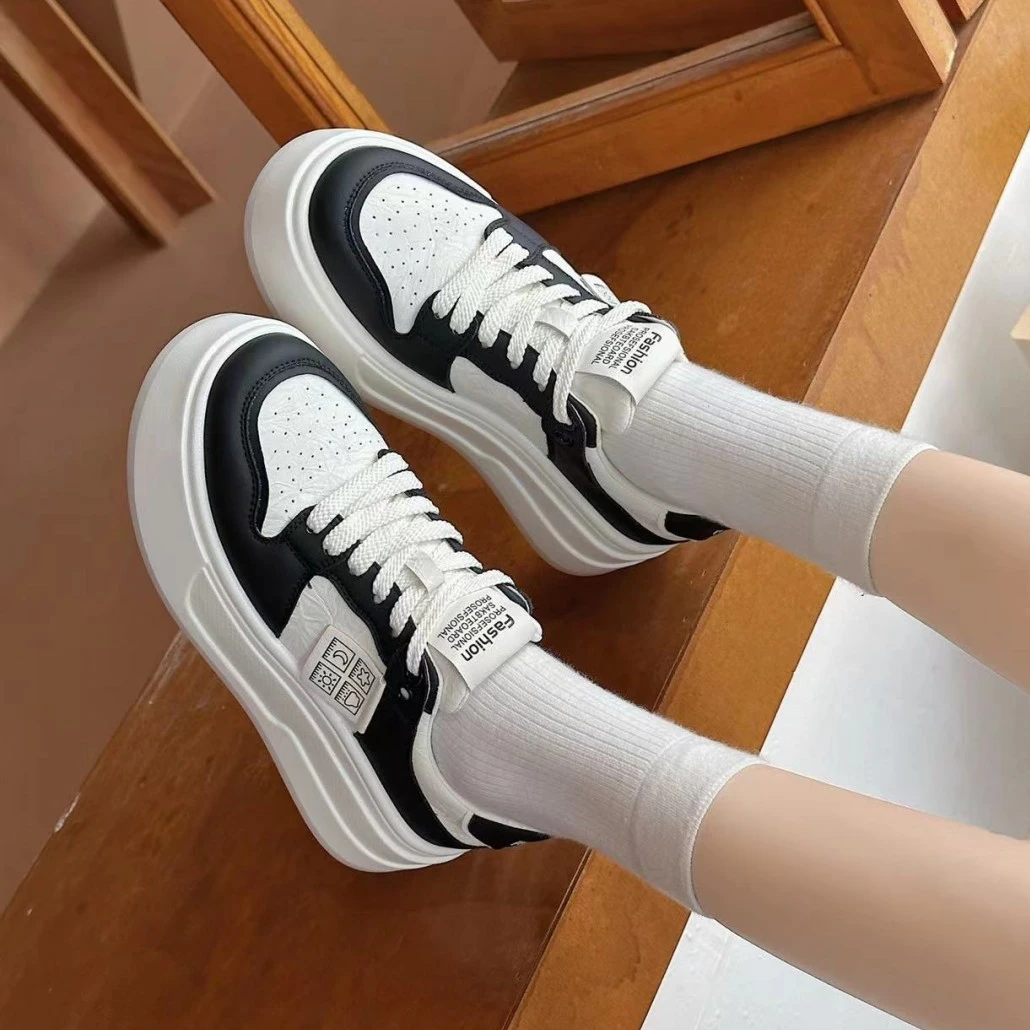 6公分 小白鞋2024新款真皮女鞋时尚百搭厚底休闲爆款增高运动鞋