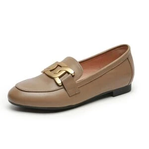 21107真皮软皮乐福鞋女平底