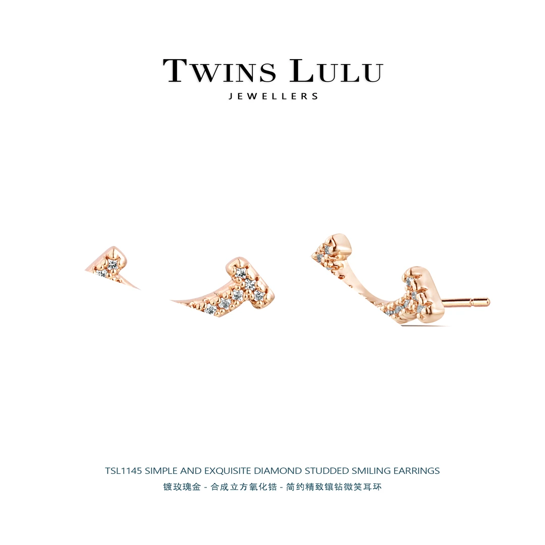 时尚小众百搭轻奢简约设计微笑耳环TSL1145