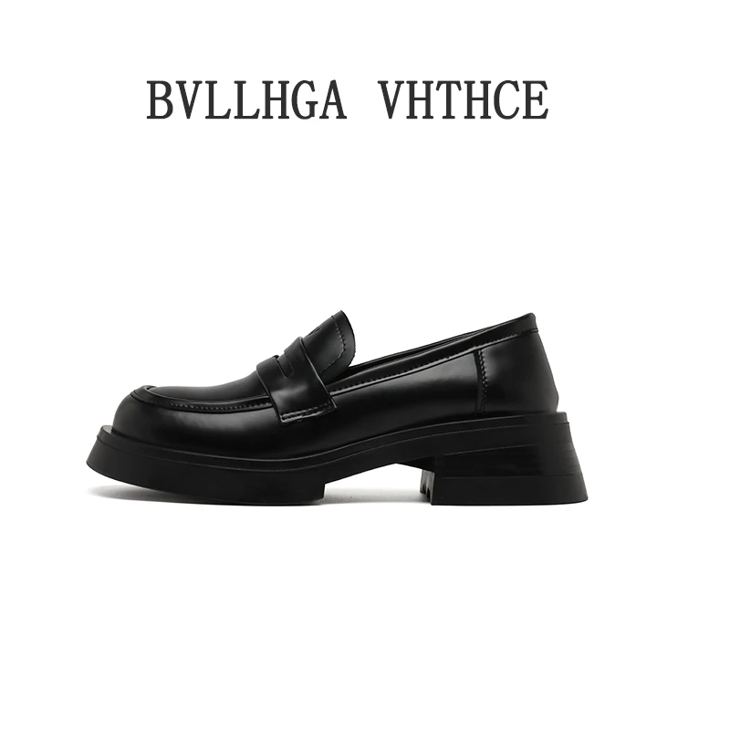 2025春季（芯片）高版乐福鞋女百搭时尚真皮英伦风一脚蹬小皮鞋 008