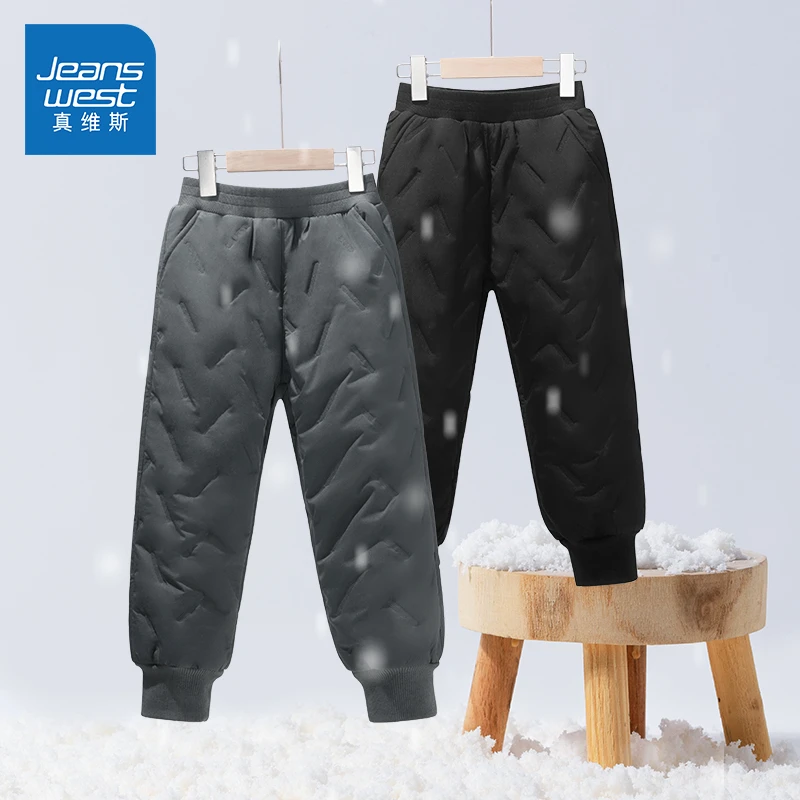 真维斯童装儿童加绒裤子男童冬季加绒加厚棉裤外穿女童校服神器冬