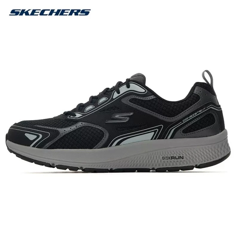 Skechers斯凯奇男子轻便网面软底减震运动训练跑步鞋 220034-BKGY