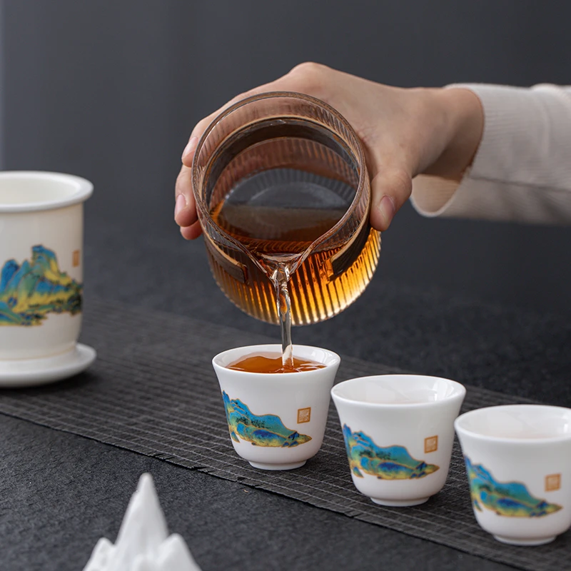 创意便携式旅行茶具套装带过滤一壶3杯玻璃公杯简约泡茶小套装