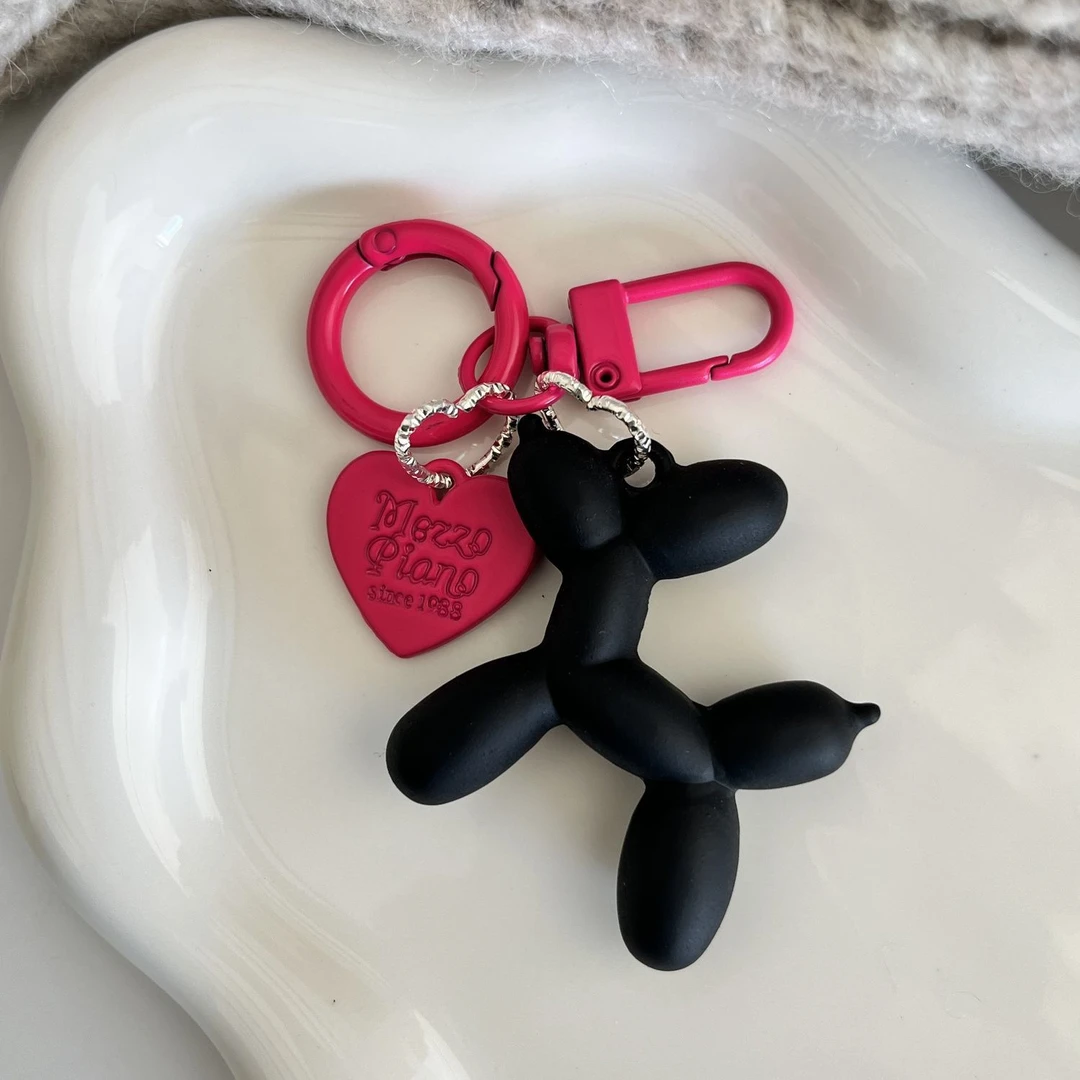 原创|小红书同款卡通玫红配黑网红钥匙扣爆款包包挂件钥匙扣ins