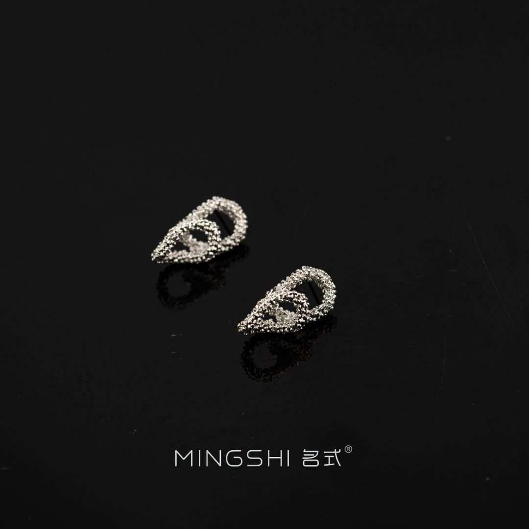铜合金耳饰 【E013】时尚个性精致亮面小众耳环