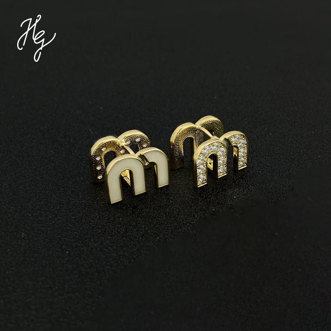铜合金耳饰 【轻奢时尚满钻miu耳环】 佳莹 ZZM1925
