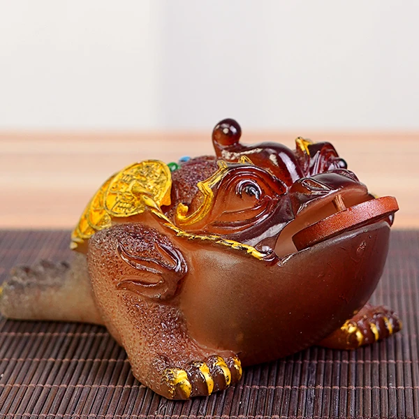 茶宠摆件茶具配件金蟾貔貅茶宠树脂茶盘茶台茶桌装饰茶茶道D260