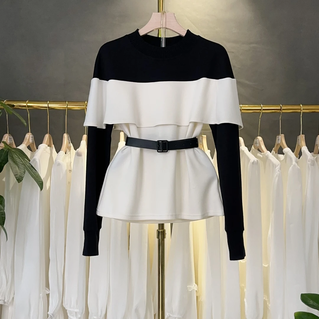 【现货】【RG2818】2024年秋冬新款时尚气质百搭减龄显瘦新款女装小衫