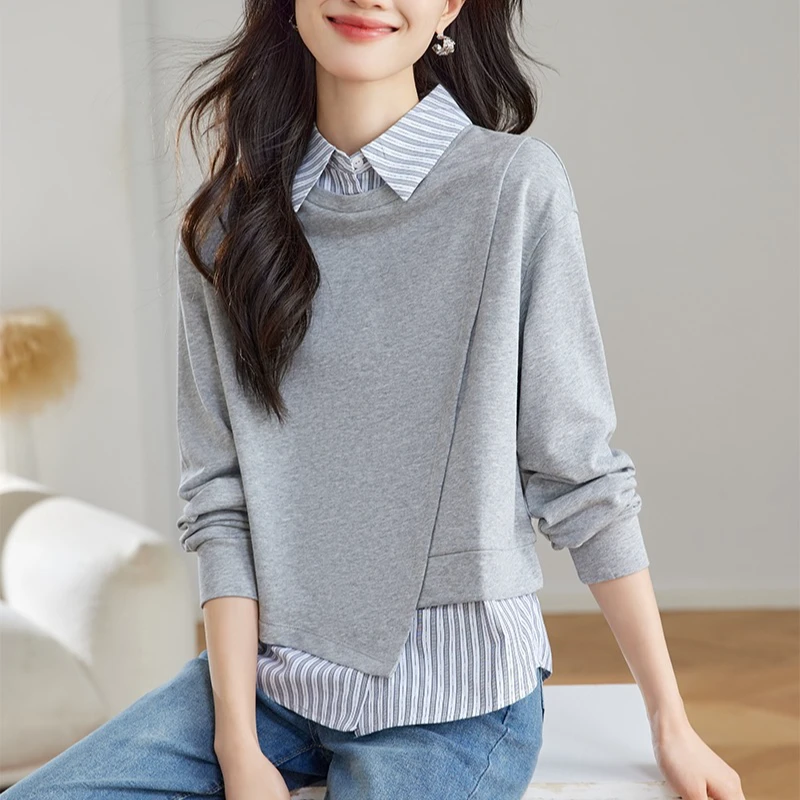 【RG3261】2024年秋冬新款时尚气质百搭减龄显瘦新款女装小衫