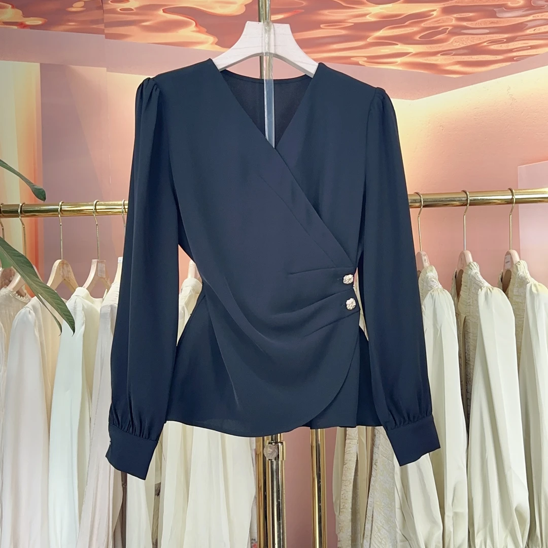 【现货】【RG1352】2024年秋冬新款时尚气质百搭减龄显瘦新款小衫