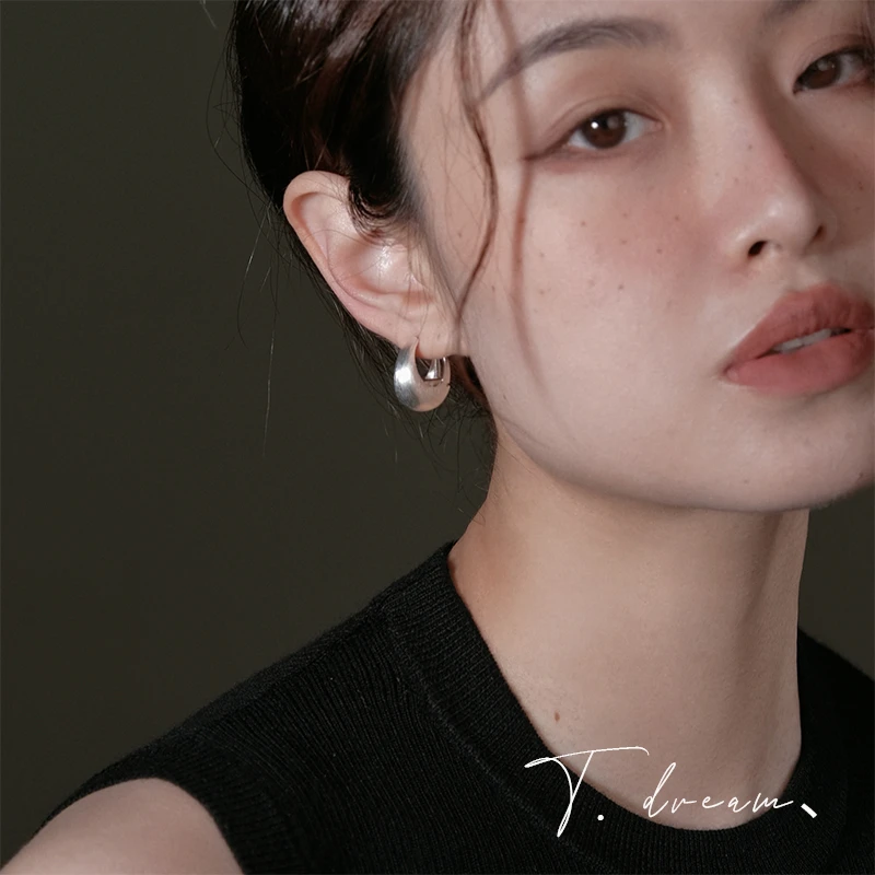 合金耳饰 《极简风》拉丝银简约耳环小众设计感高级小巧耳饰耳钉