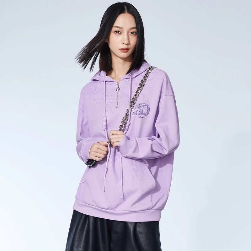 春秋长袖运动户外休闲连帽时尚宽松保暖百搭通勤女款卫衣151W2008