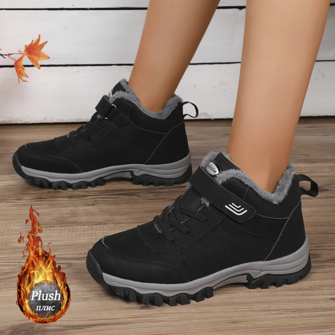 冬季男女同款棉鞋休闲加绒加厚保暖高帮防水LL