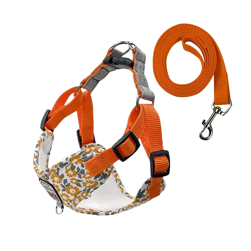 宠物牵引绳子遛狗外出中小型犬背心式比熊博美印花胸背带通用8801