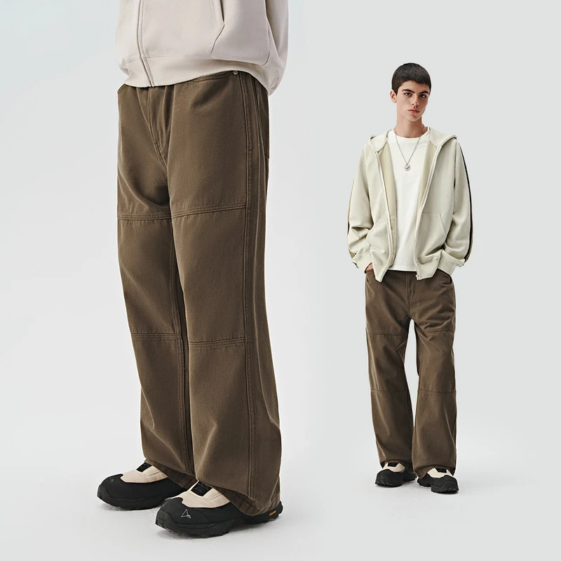 714street美式工装裤男士休闲裤水洗裤新款长裤宽松直筒裤422216