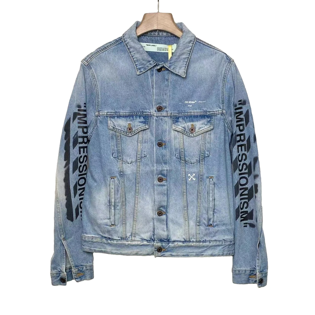 off white/ 时尚 箭头 涂鸦 牛仔外套/xl码/95+新/XG-Y19092