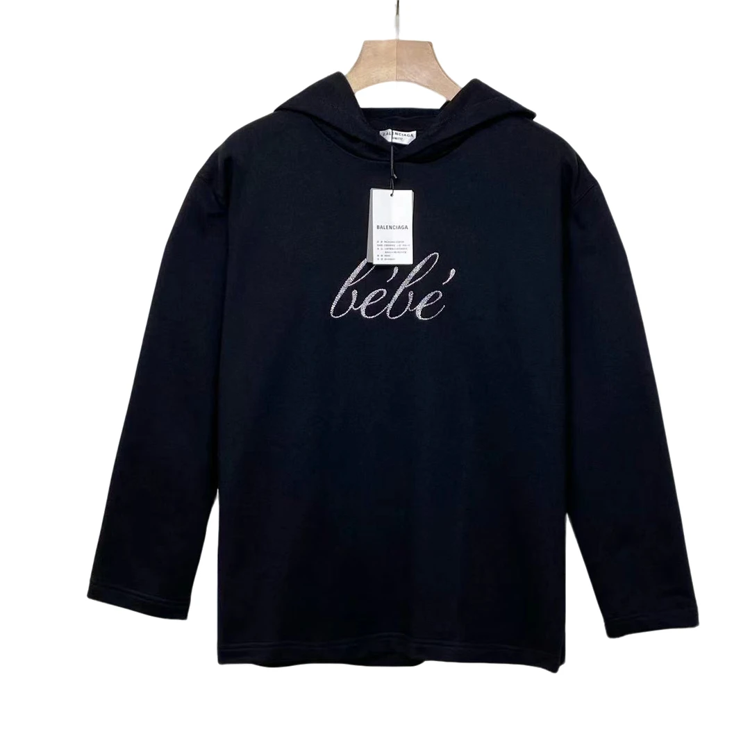Balenciaga/巴黎世家 烫钻 logo 卫衣/S码/新带吊/XG-Y19212
