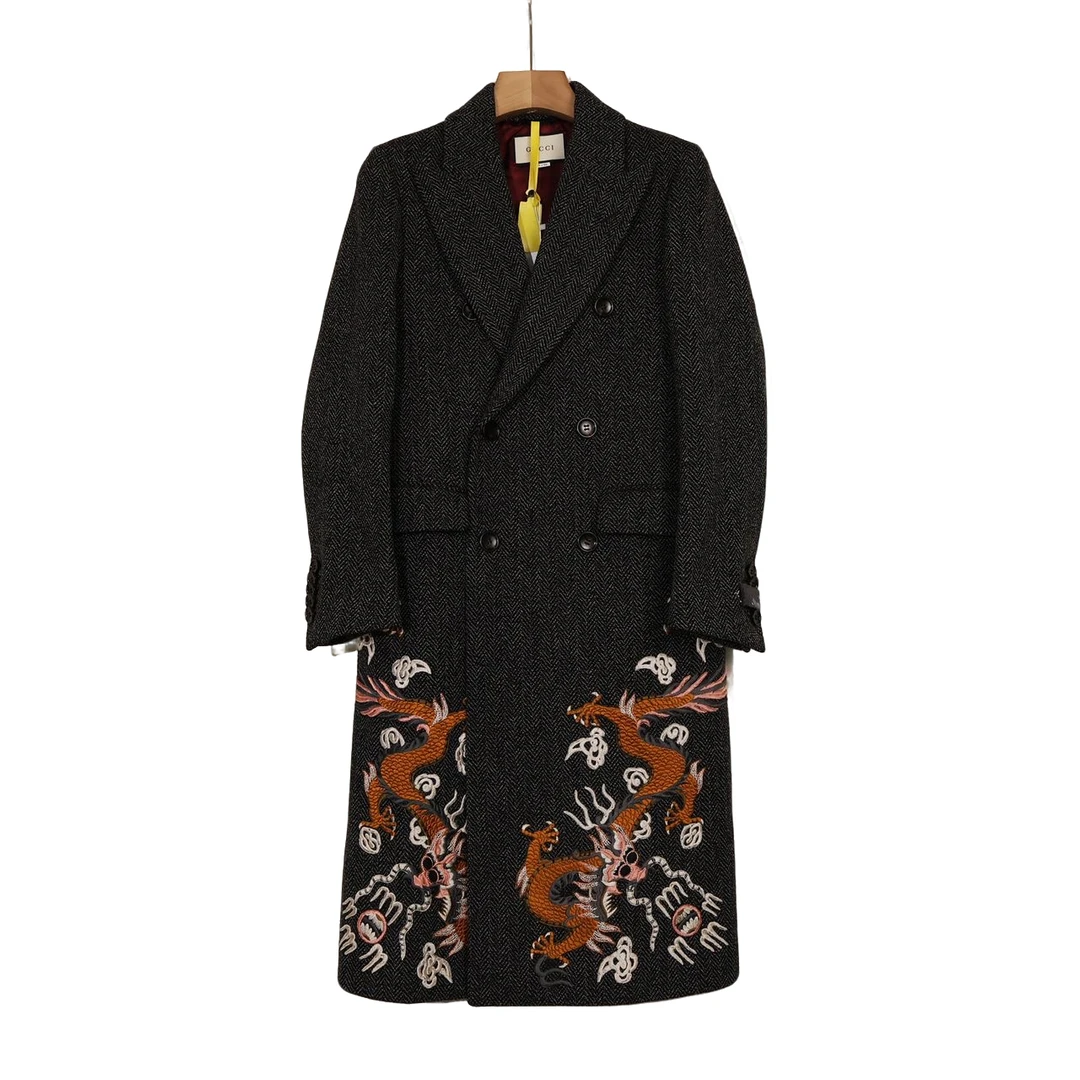 GUCCI/古驰 时尚 刺绣 大衣 外套/46码/未使用带吊/XG-Y19802