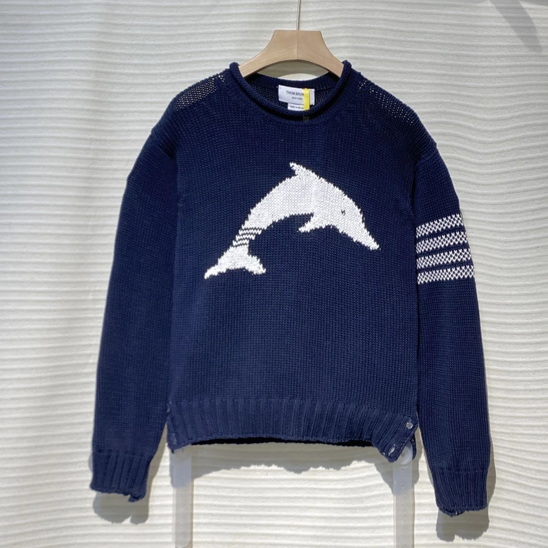 Thom Browne/TB  时尚休闲  海豚印花 毛衣/3码/95+新/XG-Y14906