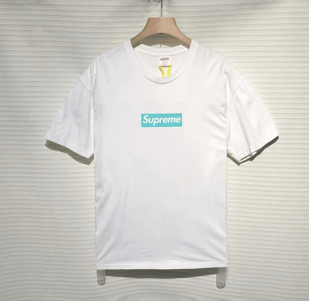 Supreme 时尚 蒂芙尼联名 字母logo  短袖/XL码/95+新/XG-Y12216