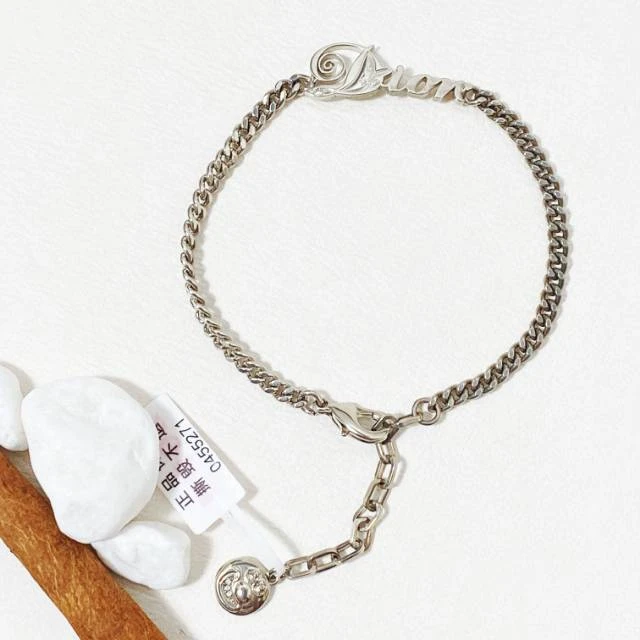 竞拍 DIOR/迪奥 时尚 银色 简约 百搭 手链/95+新/XG-Y0455271