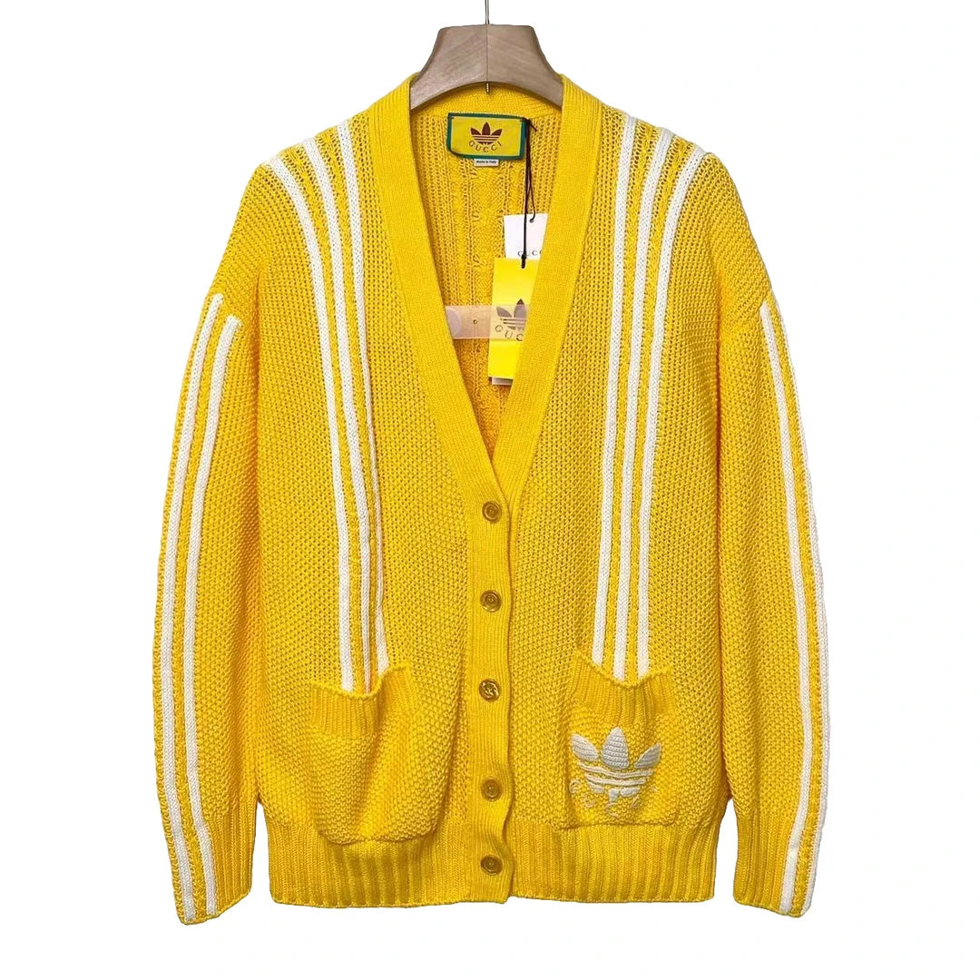 全新未使用 GUCCI/古驰 时尚 Adidas联名 黄色毛衣/M码/XG-Y19006