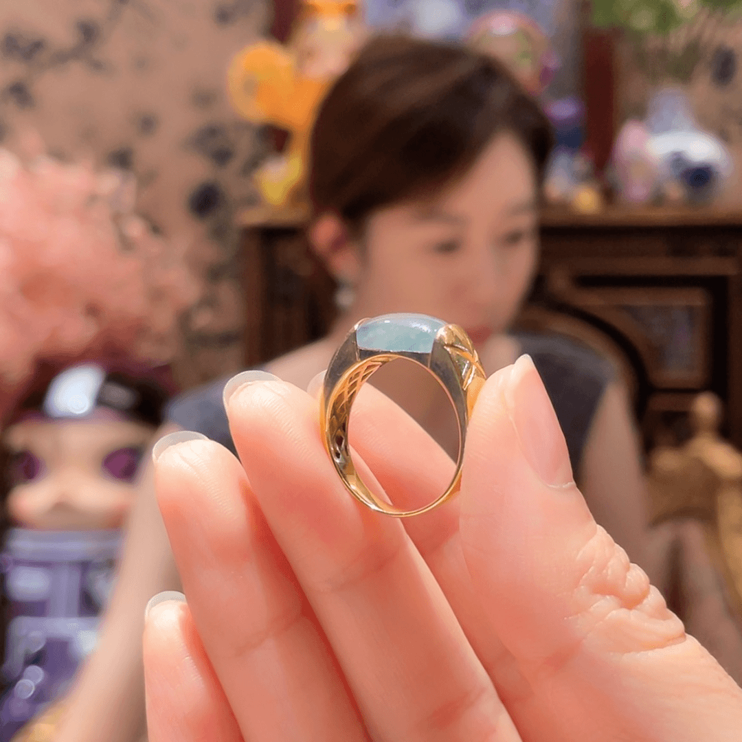 【闪购商品】翡翠戒指18K金镶嵌戒指
