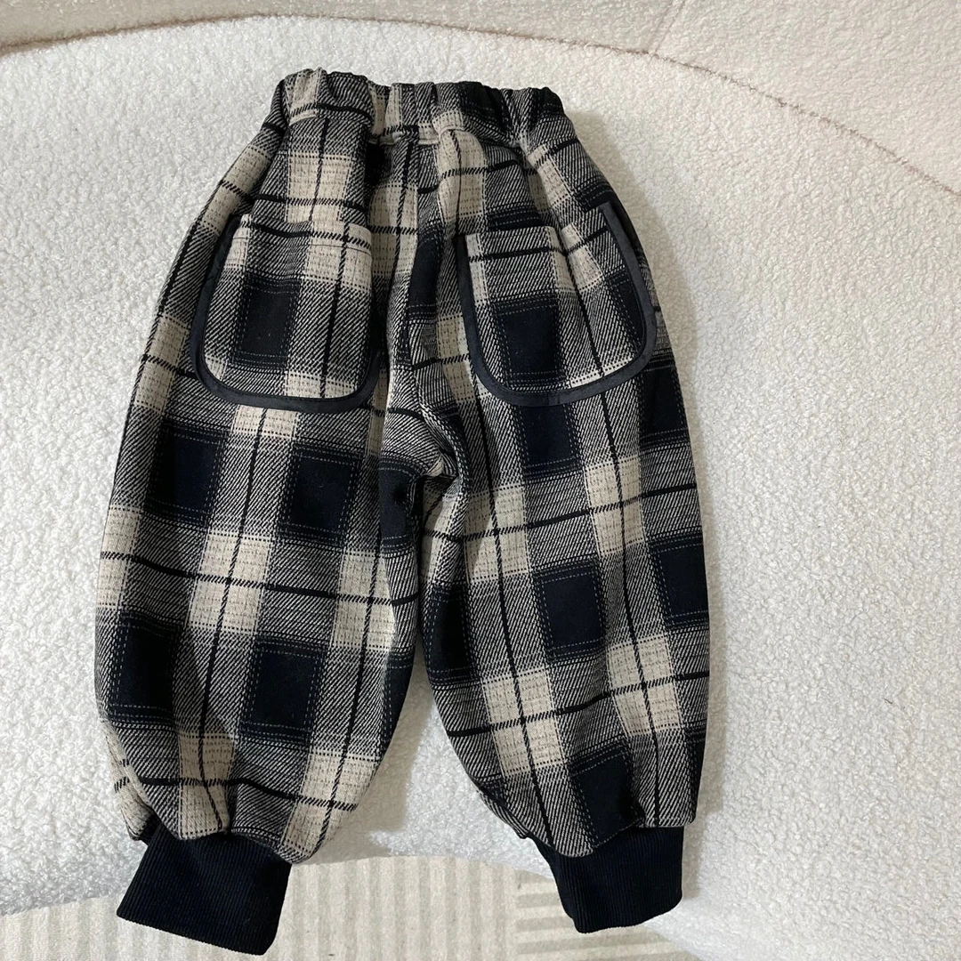 【BC】口袋包边格子裤F0614